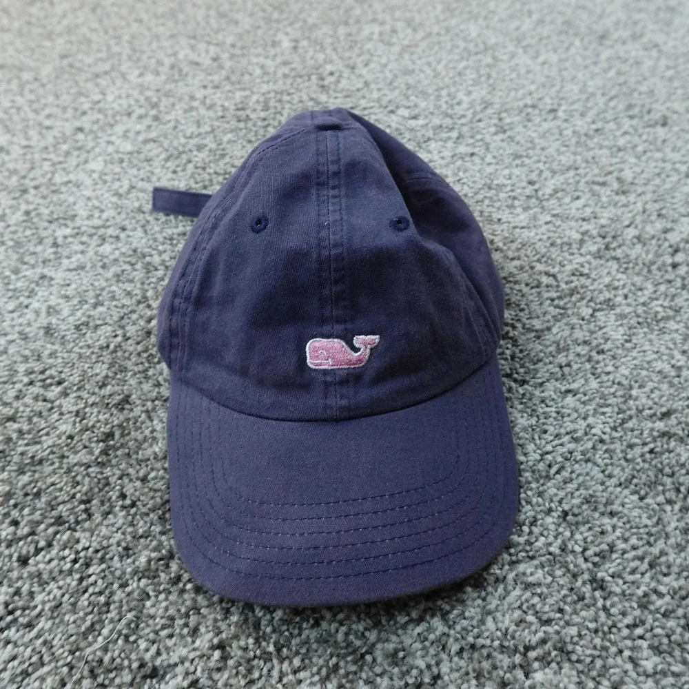 Vineyard Vines Hat Cap Mens One‎ Size Blue Adjustable Strap Back Whale Logo Fade